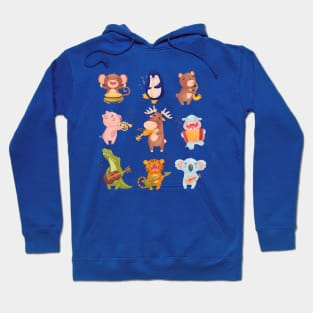 animals playing music Hoodie